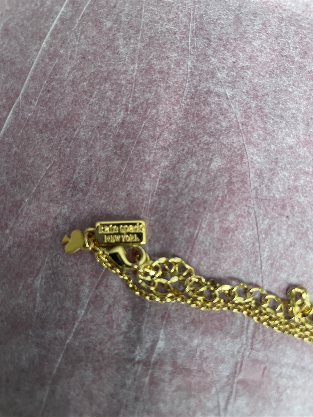 kate spade Gold Crystal Circle Pendant Necklace NWOT - Picture 4 of 5